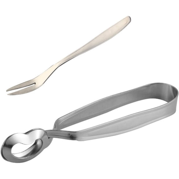 2pcs Stainless Steel Escargot Snail Tong and Snail Fork for Kitchen Cooking Tool for Kitchen Cooking BBQ and Restaurant Serving