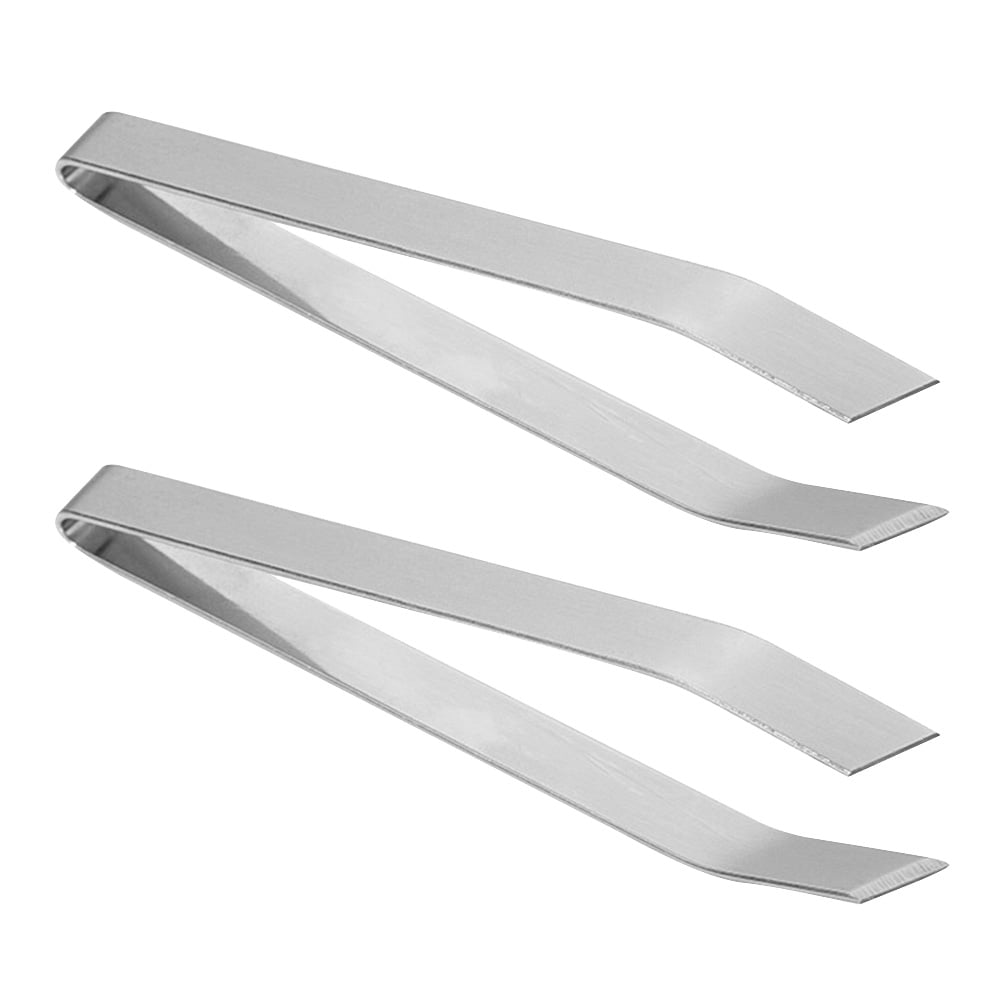 2pcs Stainless Steel Fish Bone Tweezers Precision Pliers Kitchen Flat