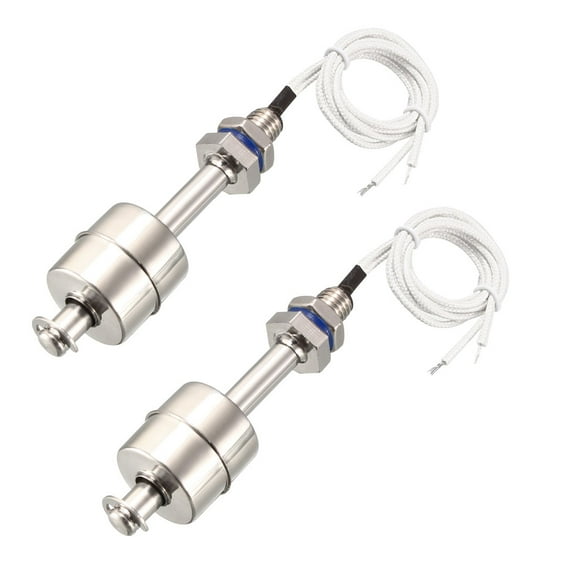 2pcs Stainless Steel Float Switch M10 90mm Fish Tank Vertical Water Level Sensor