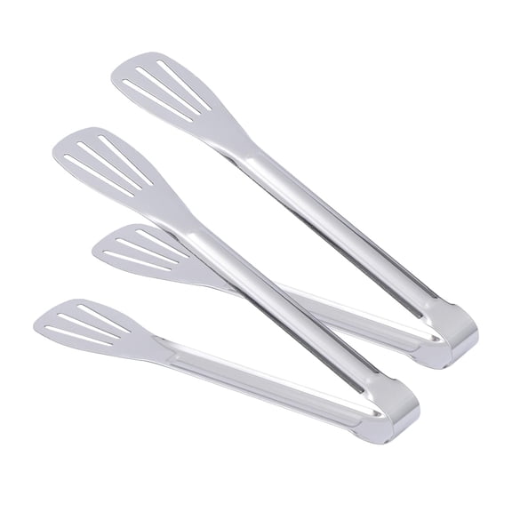 2pcs Stainless Steel Food Tongs, Heavy-Duty Serving Forceps for Food Frying Cooking, Salad, Barbecue, Self-Service Buffet, Easy to Use and Clean, Silver