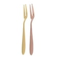 thumbnail image 1 of 2pcs Stainless Steel Fruit Forks Two-Tines Dessert Cake Forks Tasting Forks Mini Flatware Forks (Golden and Rose Gold), 1 of 7