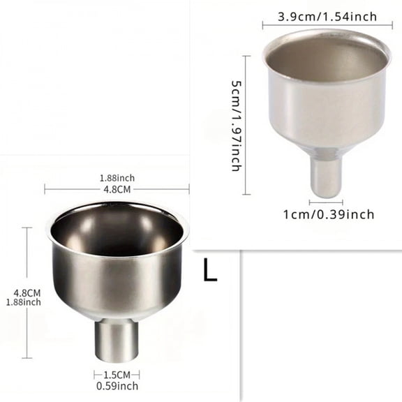 2pcs Stainless Steel Funnel, Oil Funnel, Wine Funnel, Large and Small Diameter Portable Conical Oil Funnel, Funnel for Liquids
