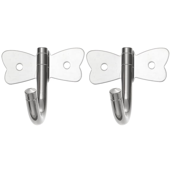 2pcs Stainless Steel Hooks Dragonfly Shaped Wall Mounted Coat Storage Hooks