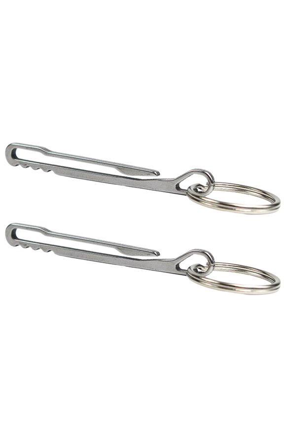 2pcs Stainless Steel Keychain Pocket Clip Home Camping Key Rings Clasps Buckle Key Rings Holder for Men Women