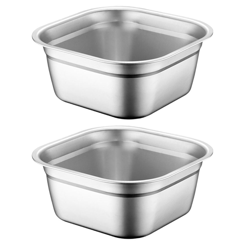 2pcs Stainless Steel Kitchen Sink Basin, Essential Dishpan For Washing Dishes And Vegetables And Robust For Everyday