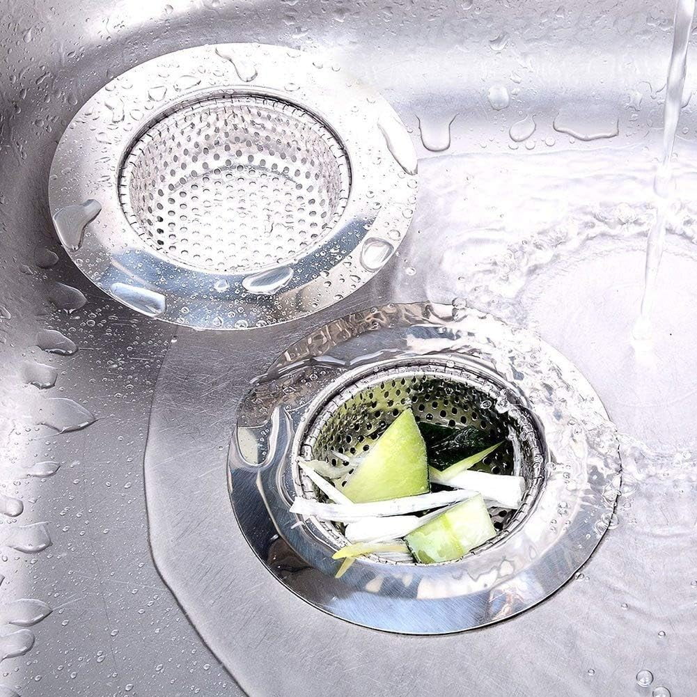 Kitchen Bottom Rim 2pcs Stainless Steel Kitchen Sink Drain Strainer - Large Wide Rim 4.5 ...