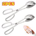 thumbnail image 1 of 2pcs Stainless Steel Kitchen Tongs for Cooking, 10 inch Food Buffet Salad Tongs with Scissor Handles for Kitchen, Party, Bread, Barbecue, 1 of 6