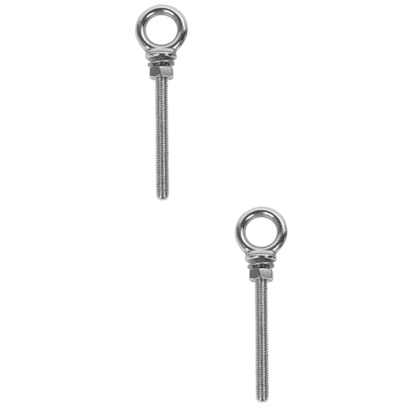 2pcs Stainless Steel Lifting Eye Bolts with Nuts Swing Eyebolts Ring Hook Bolt Screw Fasterners (M8 x 80 - 316)