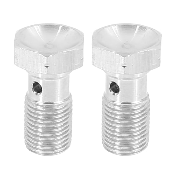 2pcs Stainless Steel M10x1.0 Metric Thread Single Banjo Bolt Brake Fitting Adapter for Motorcycle Car