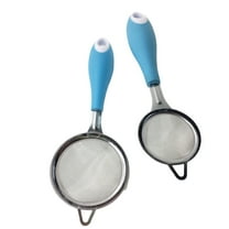 2pcs Stainless Steel Mesh Sieves Sifters Flour Colander Filter Flour Powder Kitchen Strainer for Baking Cooking (Small Size   Large Size)