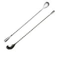 2pcs Stainless Steel Mixing Spoons Spiral Pattern Bar Cocktail Shaker