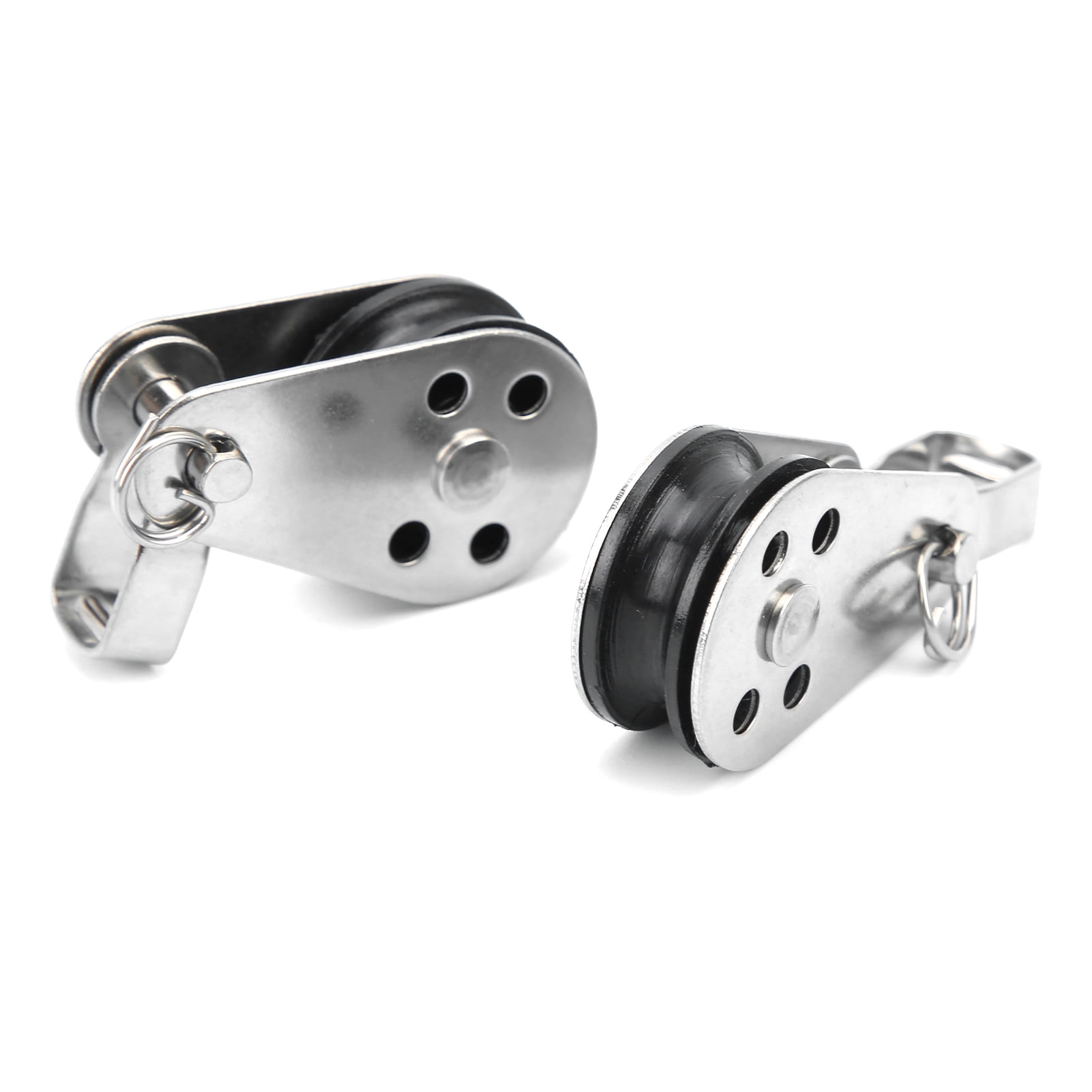 Pactrade Marine Pulley Block – SS316 Stainless Steel With Nylon Sheave, For Kayak Anchor Trolley, Fits 7/16" Rope