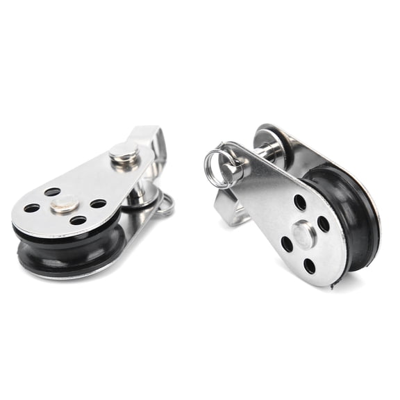 2pcs Stainless Steel Nylon Sailing Pulleys Small Lifting Block for Boat Kayaking Rigging Hardware 1 inch / 25.4 mm