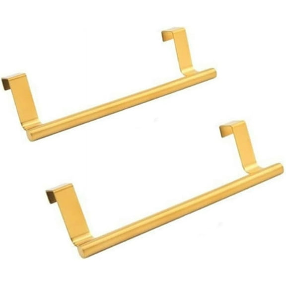 2pcs Stainless Steel Over Door Towel Rack, Over Kitchen Cabinet Door Towel Bar Holder for Hand,Door Towel Racks with Hooks for bathrooms and Kitchens