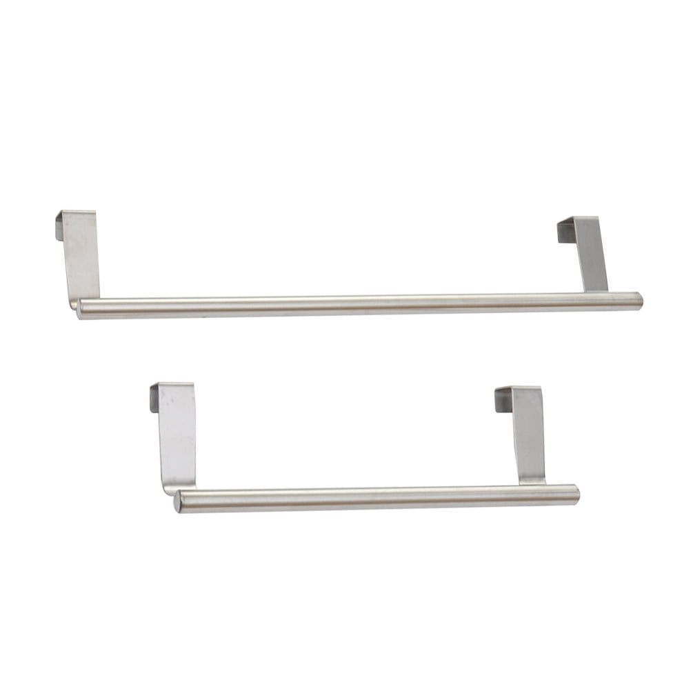 2pcs Stainless Steel Over the Door Towel Bar Brushed Towel Hanger Over