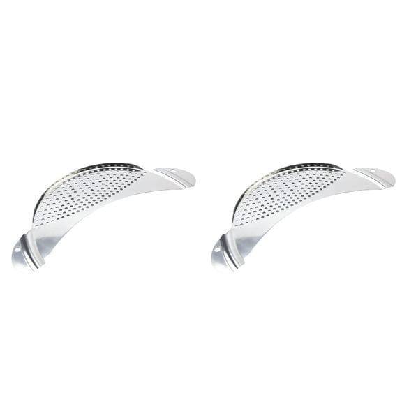 2pcs Stainless Steel Pan Pot Drainer Spaghetti Pasta Strainer Easy Draining Kitchen Tool (Silver)