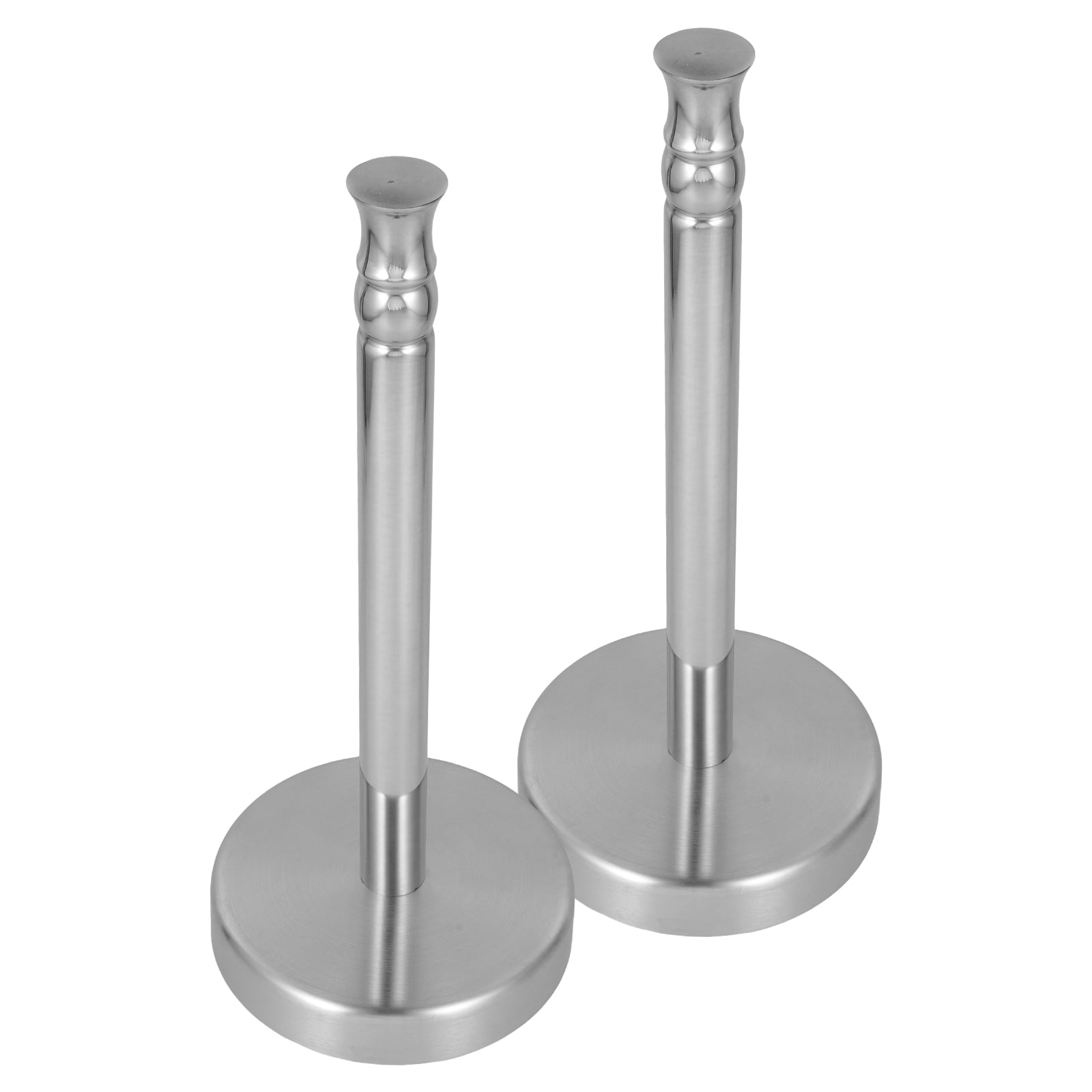 2pcs Stainless Steel Paper Towel Holder Cabinet Countertop Upright Paper Towel Holder For Cling Film Paper Towels And Kitchen Organization