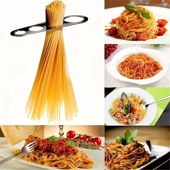2pcs Stainless Steel Pasta Measuring Tool with 4-Hole Design - Heavy-Duty Portion Control for Spaghetti, Fettuccine, and Wide Noodles - Kitchen & Catering Supplies