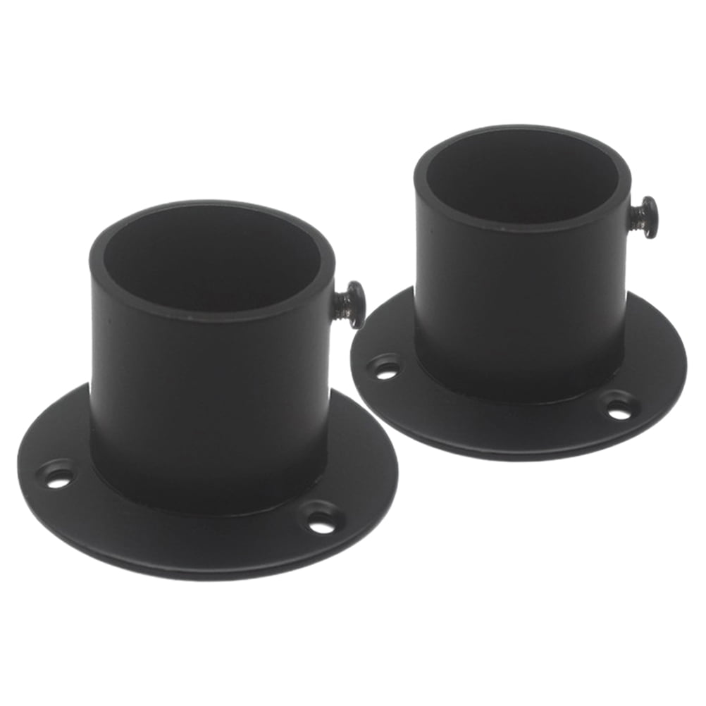 2pcs Stainless Steel Pole Sockets Flange Rod Holders Closet Rod