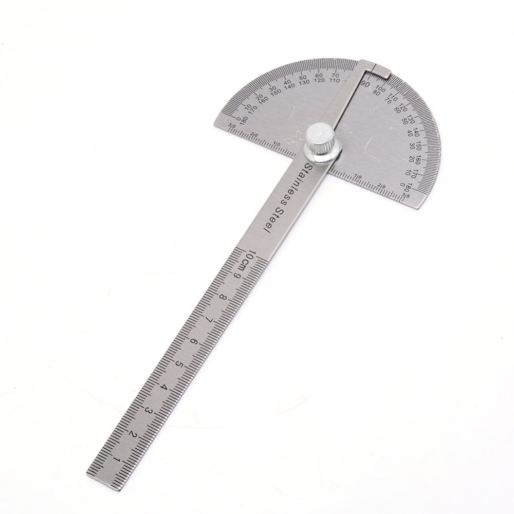 2pcs Stainless Steel Protractor Ruler 0-180°/10cm Stainless Steel color ...