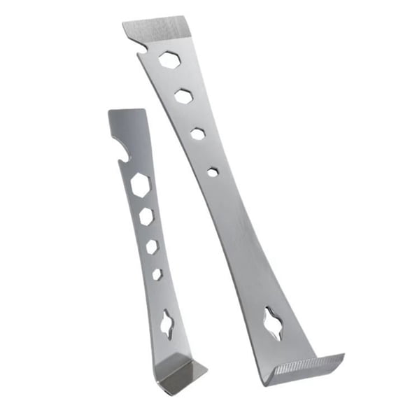 2pcs Stainless Steel Pry Bar Scraper Set Flat Pry Bar Mini Crowbar with Multiple Functions