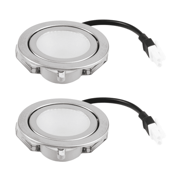 2pcs Stainless Steel Range Hood LED Light Bulbs, DC 12V Replacement for Kitchen Parts, Silver