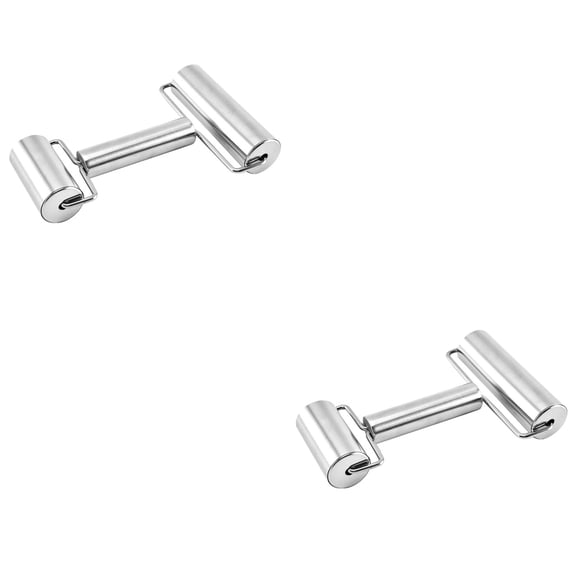 MERRYHAPY Non-Stick Stainless Steel Rolling Pin, Double-Headed Dough Roller, Plated Silver, 2Pcs