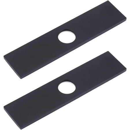 2pcs Stainless Steel Sink Hole Covers 250x60mm Deck Plate for DIY Bathroom Vanity Black Sink 1 or 3 Hole Kitch Faucet Escutcheon Plate Rectangle Cover Deck Plate Faucet Escutcheon for DIY Kitchen