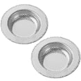 thumbnail image 1 of 2pcs Stainless Steel Sink Strainer Wide-meshed Floor Drain Filter Garbage Hair Catcher for Kitchen Bathroom (Large), 1 of 5