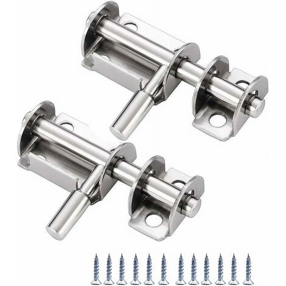 2pcs Stainless Steel Sliding Door Lock Latch Bolt Lock for Bedrooms