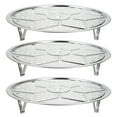thumbnail image 1 of 2pcs Stainless Steel Steamer Rack with Stand, 11 Inches Insert Stock Pot Tray Stand Cookware, Silver Tone, 1 of 5