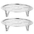 thumbnail image 1 of 2pcs Stainless Steel Steamer Rack with Stand, 7.9 Inches Insert Stock Pot Tray Stand Cookware, Silver Tone, 1 of 5
