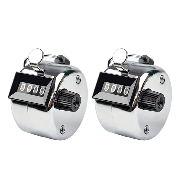 2pcs Stainless Steel Tally Counters with 4-Digit Clicker - Reusable, Battery-Free for Golf, Lap, Fishing, Coaching & Sports - Count from 0 to 9999, Golf Accessories