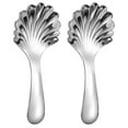 2pcs Stainless Steel Teaspoons Dessert Spoons Metal Tea Spoons Coffee