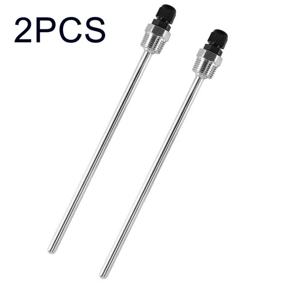 2pcs Stainless Steel Thermowell G1/2'' Thread for Temperature Sensors Fit Dia 6mm Tube 100mm 150mm 200mm 250mm 300mm 500mm