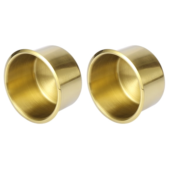 2pcs Stainless Steel Universal Cup Drink Holder Insert Gold Tone for Marine Boats RVs