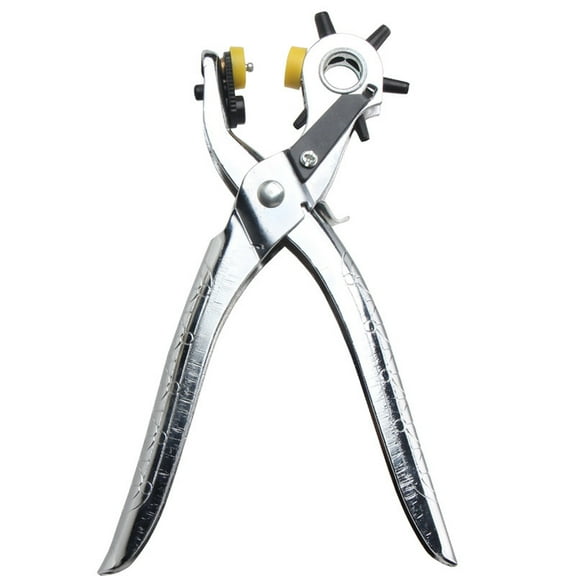 2pcs Staninless Steel 3-In-1 Grommet Eyelet Pliers Tool with Hole Puncher Platinum 21.5x10cm