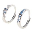 thumbnail image 1 of 2pcs Star Finger Rings Glow in the Darks Couple Rings Adjustable Open Rings Decoration Fashionable Accessories, 1 of 9