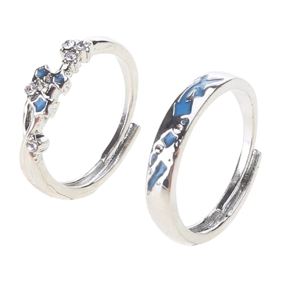 2pcs Star Finger Rings Glow in the Darks Couple Rings Adjustable Open Rings Decoration Fashionable Accessories