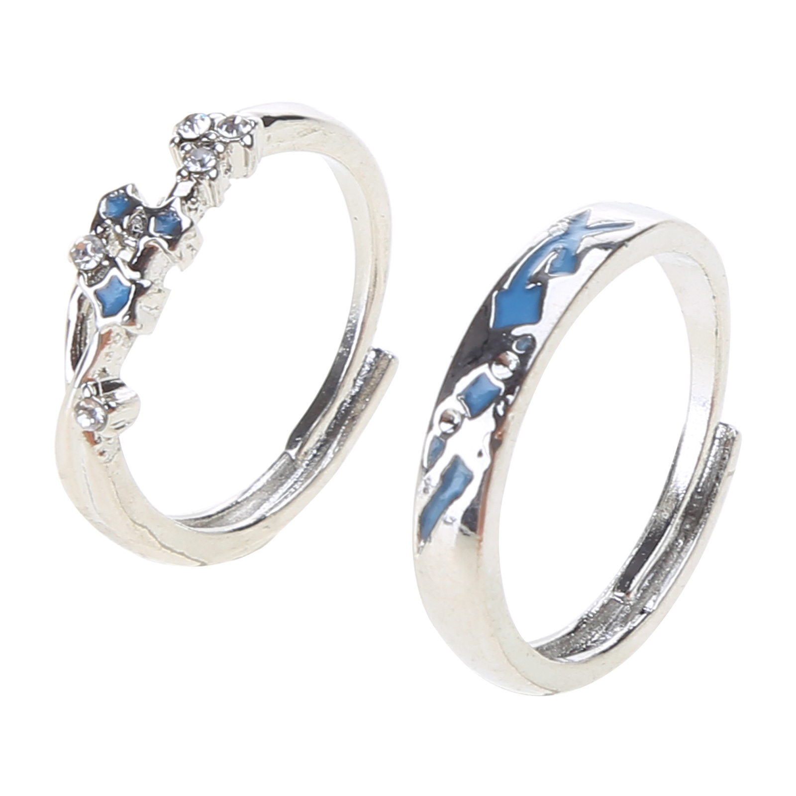 2pcs Star Finger Rings Glow in the Darks Couple Rings Adjustable Open Rings Decoration Fashionable Accessories