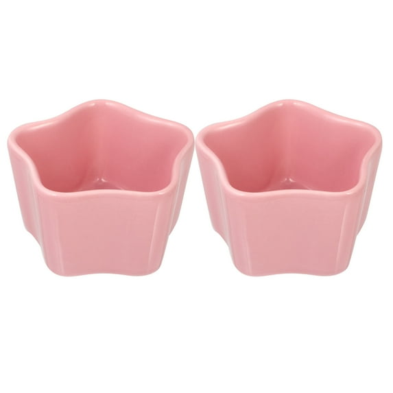 2pcs Star Shaped Small Ceramic Bowl Pet Food Feeder Hamster Rabbit Feeding Bowl