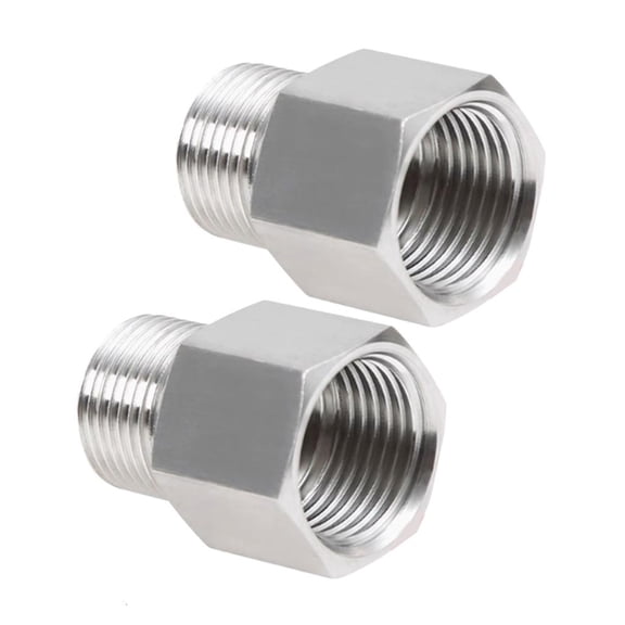 2pcs Steel NPT Adapters 3/8 Inch Female to 1/4 Inch Male Threaded Connector
