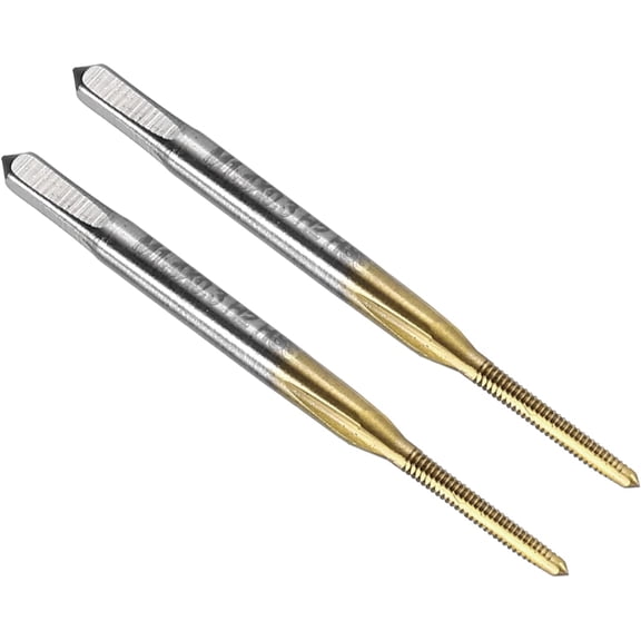 2pcs Straight Flute Thread Tap, M1.4 x 0.3 Metric Titanium Coated Screw Threading Tapping Tool Thread Milling Machine Taps, High-Speed Steel 6542 (HSS 6542)