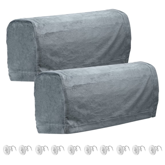 2pcs Stretch Armrest Covers, Couch Armrest Protector for Chairs Sofa Armchair Slipcovers Dark Grey