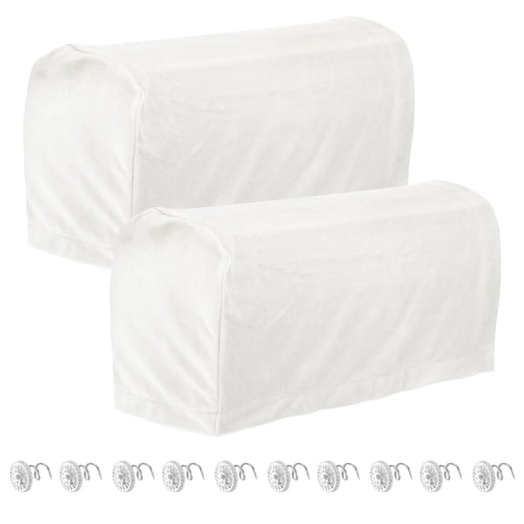 2pcs Stretch Armrest Covers, Couch Armrest Protector for Chairs Sofa Armchair Slipcovers White
