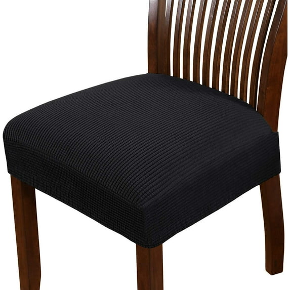 2pcs Stretch Spandex Jacquard Dining Room Chair Seat Covers, Removable Washable Anti-Dust