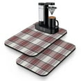 thumbnail image 1 of 2pcs Striped and Checkered Fusion Coffee Bar Mats 4-Layer Construction, Heat and Water Resistant Surface Protector, 1 of 3