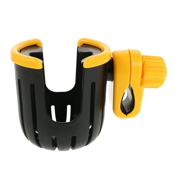 2pcs Stroller Cup Holder Universal Cup Holder Rotatable Bike Cup Holder with Handlebar Bottle Holder Attachment for Bike Walker Wheelchair Organizer Black Yellow