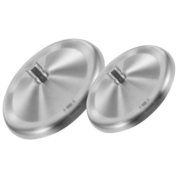 2pcs Sturdy Stainless Steel Cup Lid Protective Mug Cap Tea Cup Dust Lid Cup Accessory