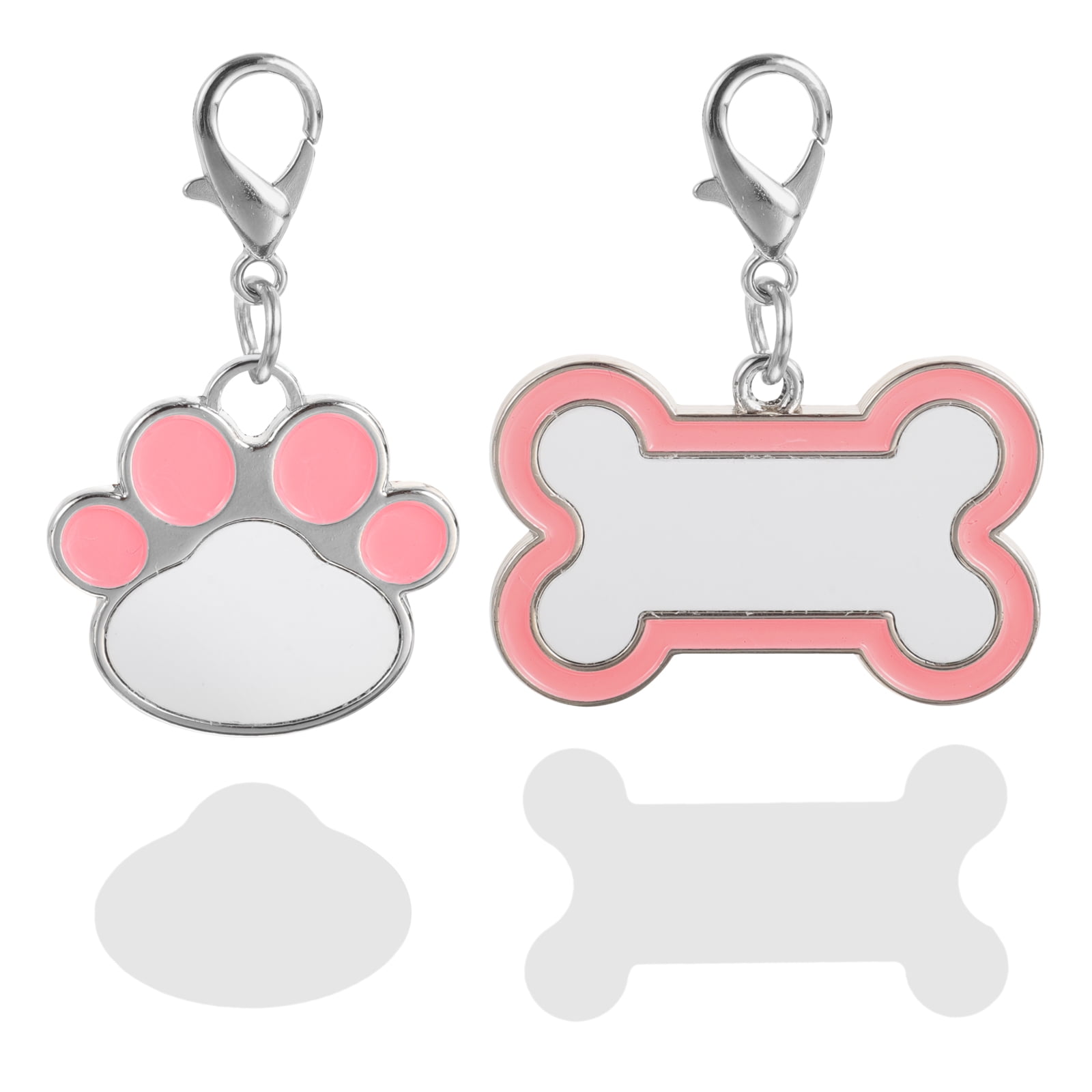 2pcs Sublimation Blank Dog Tags Heat Transfer Pet Tags Pendent Blank Craft Pet Tags